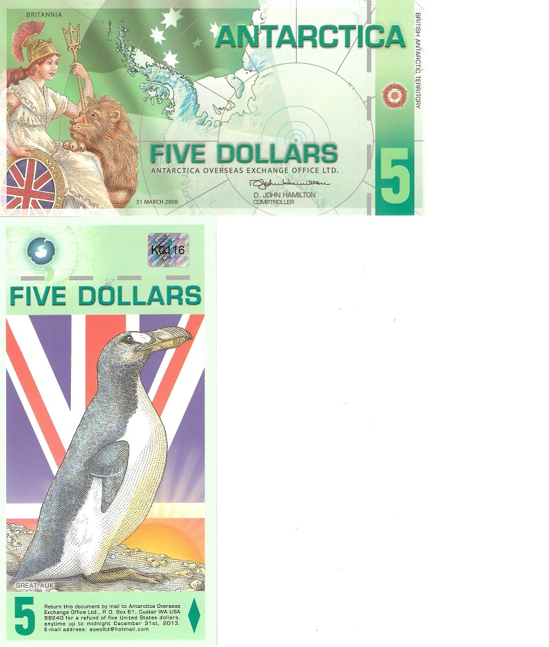 5 dollars  (90) UNC Banknote