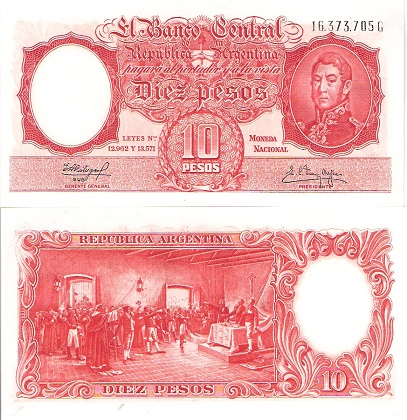 10 pesos  (80) AU Banknote