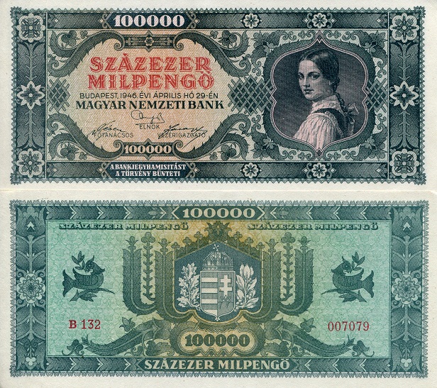 100,000 milpengo  (60) VF Banknote