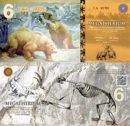 6 ice dollars  (90) UNC Banknote