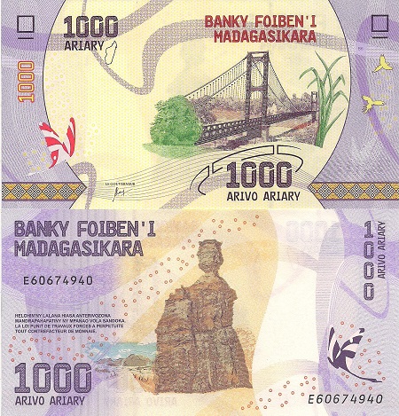 1000 ariary  (90) UNC Banknote