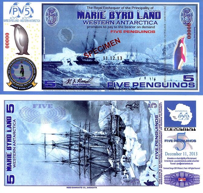 5 Penguino  (90) UNC Banknote