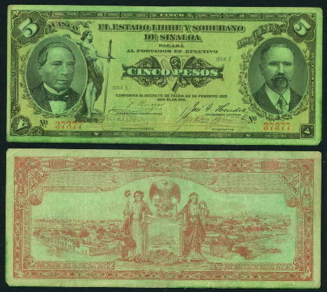 5 pesos  (55) F-VF Banknote