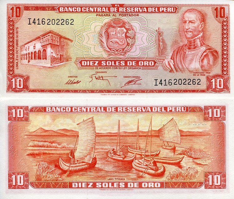 10 soles de oro  (80) AU Banknote