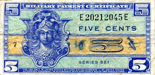 5 cents  (65) VF-EF Banknote