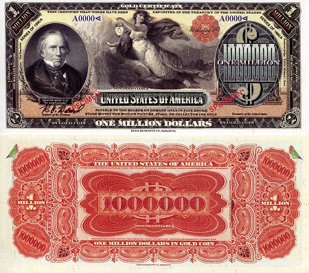 1,000,000 Dollars  (90) UNC Banknote