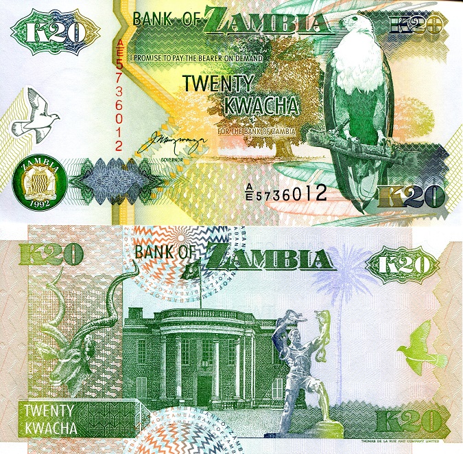 20 kwacha  (90) UNC Banknote