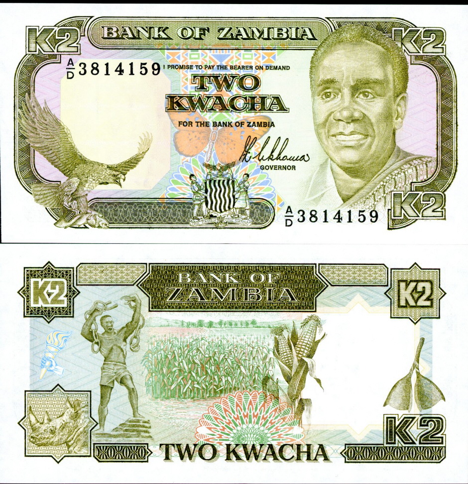 2 kwacha  (90) UNC Banknote